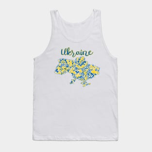 Folkloric pattern map of Ukraine typography Tank Top